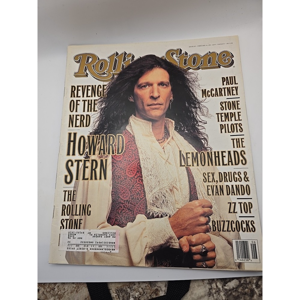 Howard Stern Cover Rolling Stone Magazine Issue 675 February 10, 1994 Lemonheads